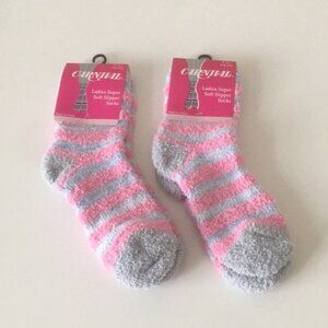 Carnival Ladie's Super Soft Slipper Socks Cozy Stripe